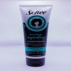 Coily. Kinky. Straight. Wavy. Curly restores Healthy shine & Softness Shimmering argan + Charcoal